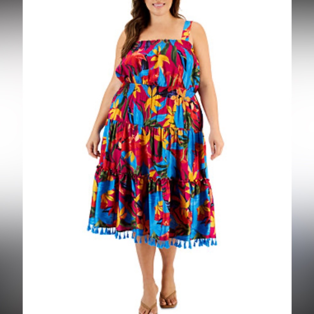 NWOT Tahari ASL Colorful Abstract Dress size 18w